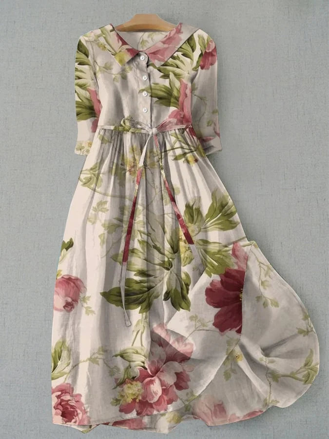Bella™ | Kadın Vintage Çiçek Desenli Elbise