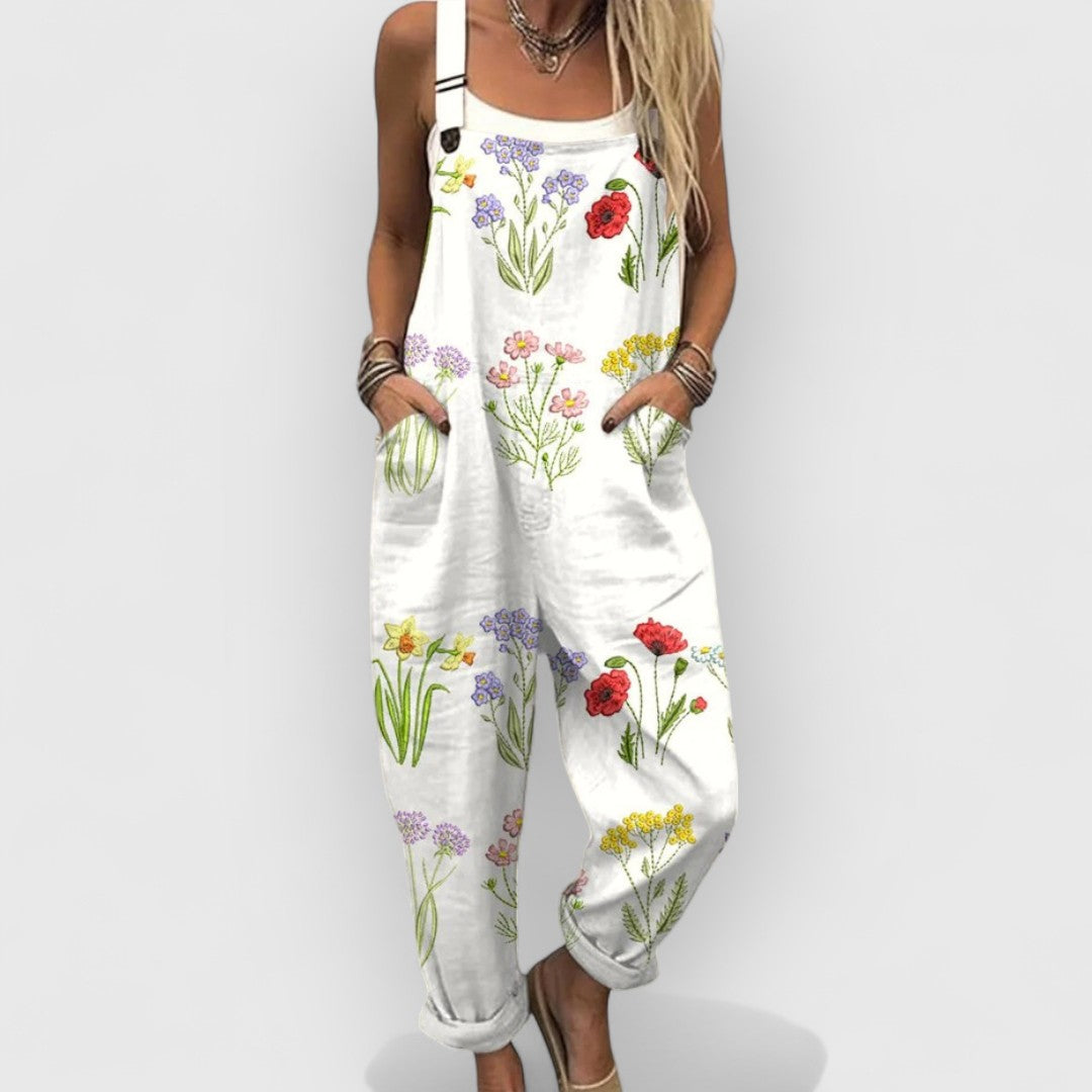 Belinda™ | Vintage Çiçek Desenli Kadın Tulum