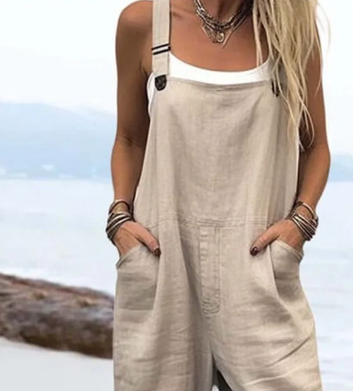 Haki Düz Askısız Tulum