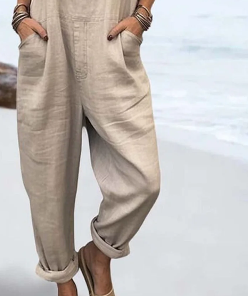Haki Düz Askısız Tulum