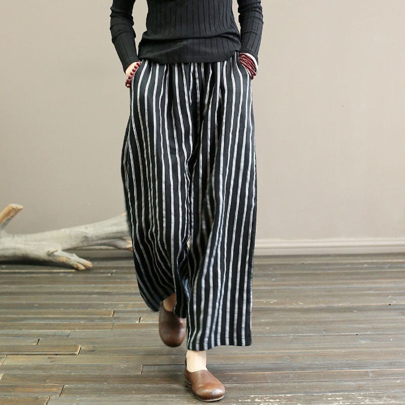 Seriva™ | Çizgili Flare Pantolon