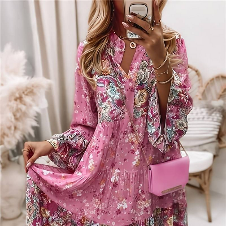 Ashley™ | Baskılı Boho Elbise
