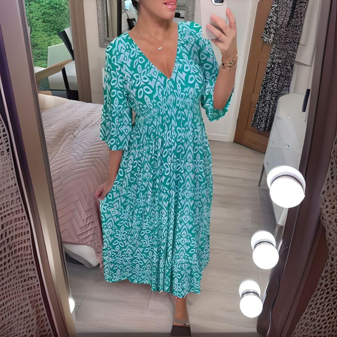 Isabella™ | Boho Baskılı Elbise