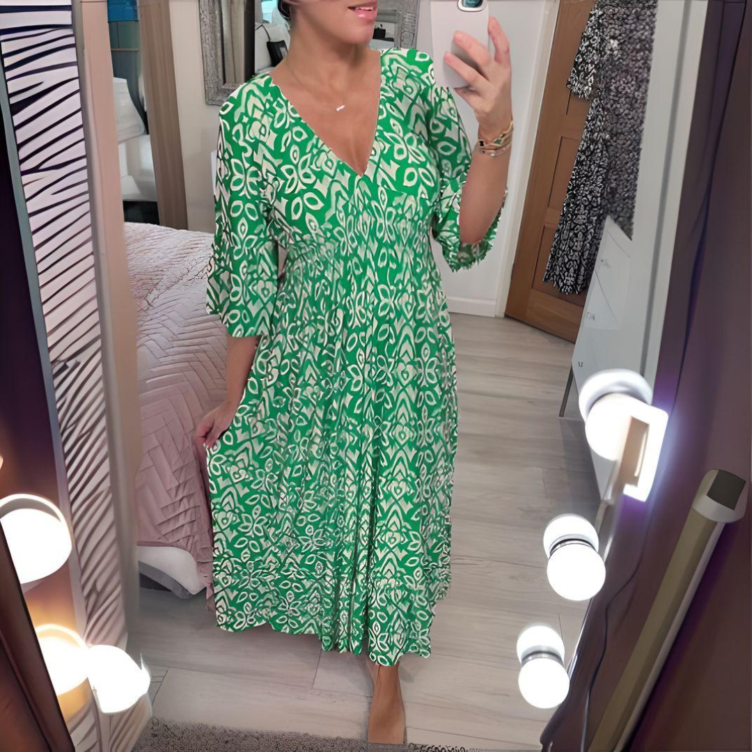 Isabella™ | Boho Baskılı Elbise
