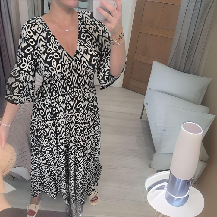 Isabella™ | Boho Baskılı Elbise