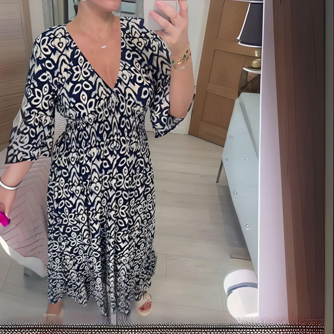Isabella™ | Boho Baskılı Elbise