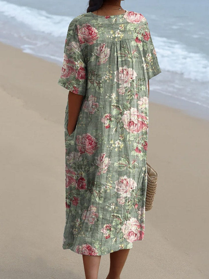 Lina™ | Çiçekli Vintage Elbise